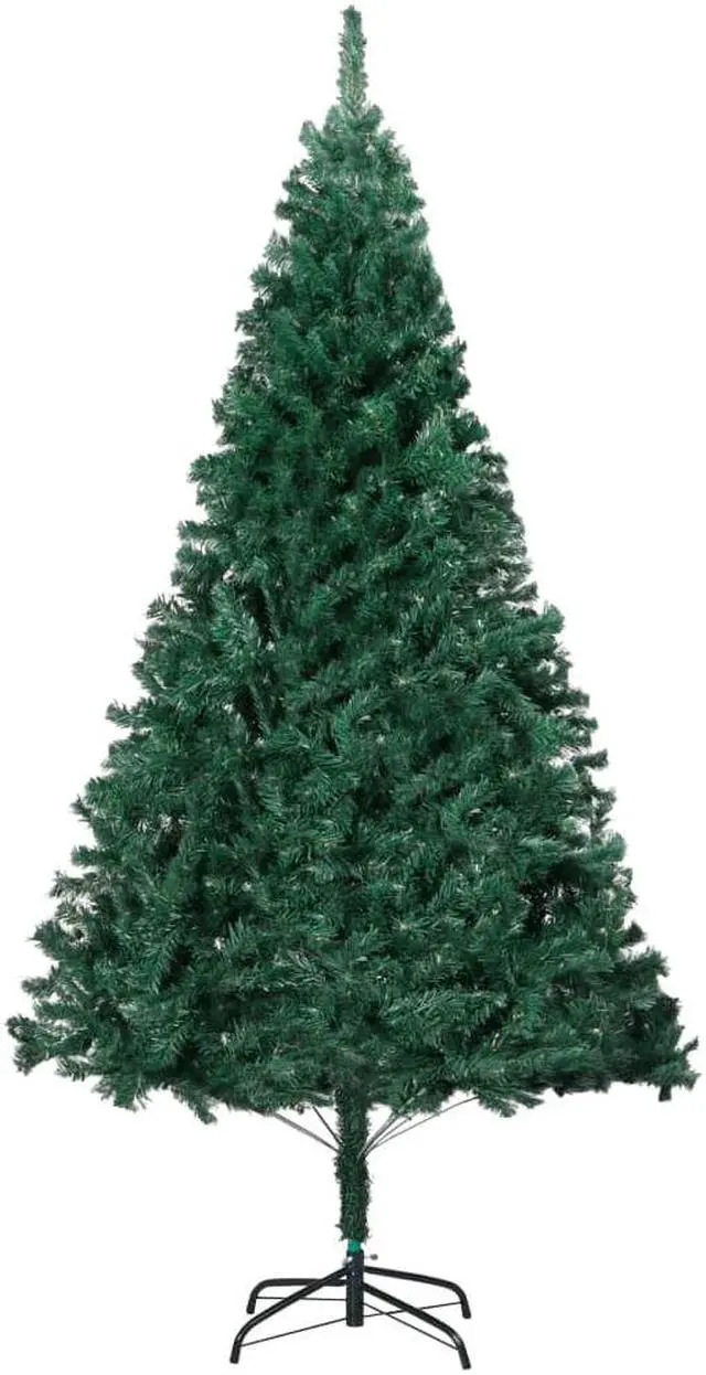 Alt view image 11 of 18 - vidaXL Christmas Tree Artificial Tree with Stand and Thick Branches Green PVC
