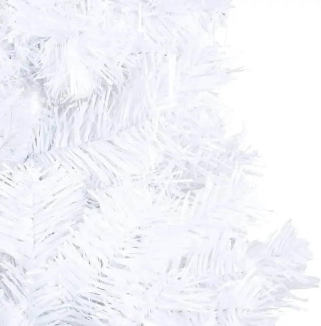 Alt view image 11 of 14 - vidaXL Christmas Tree Artificial Tree with Stand and Thick Branches White PVC