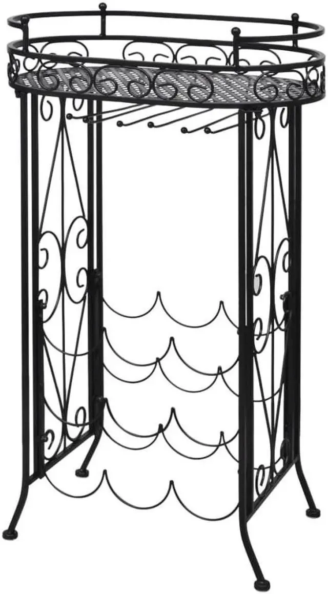 Alt view image 7 of 20 - vidaXL Wine Rack Wine Bottle Holder for 9 Bottles Floor Wine Cabinet Metal