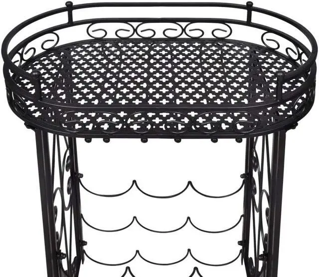Alt view image 9 of 20 - vidaXL Wine Rack Wine Bottle Holder for 9 Bottles Floor Wine Cabinet Metal