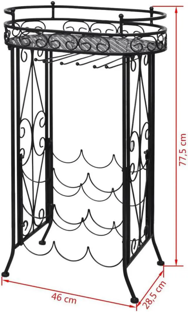 Alt view image 10 of 20 - vidaXL Wine Rack Wine Bottle Holder for 9 Bottles Floor Wine Cabinet Metal