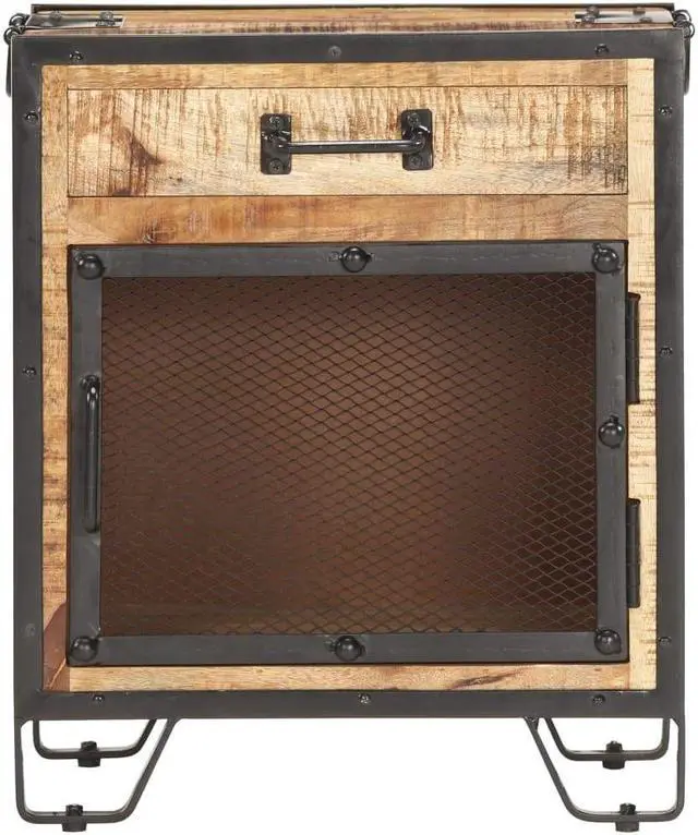 Alt view image 13 of 17 - vidaXL Cabinet Nightstand Side End Table for Bedroom Solid Rough Wood Mango