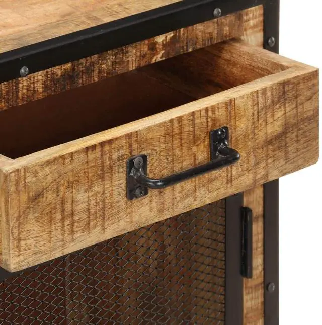 Alt view image 14 of 15 - vidaXL Solid Rough Mango Wood Sideboard Side Cabinet Wooden Furniture Storage