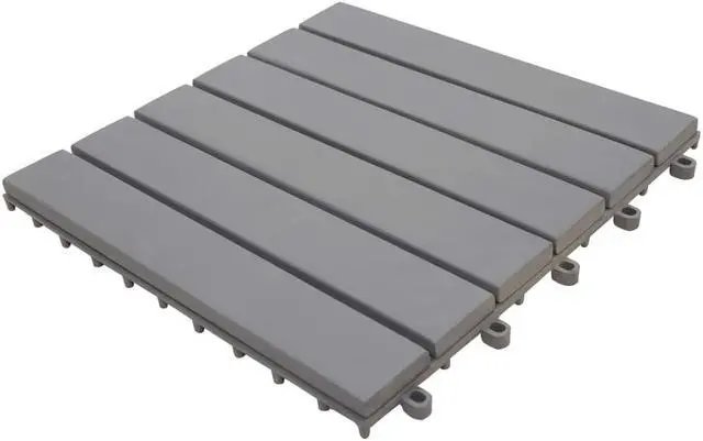 Alt view image 12 of 18 - vidaXL 10 pcs Decking Tiles, 11.8"x11.8", Solid Acacia Wood, Patio Tiles with Non-Slip Surface, Weather Resistant and Durable, Gray