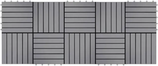 Alt view image 13 of 18 - vidaXL 10 pcs Decking Tiles, 11.8"x11.8", Solid Acacia Wood, Patio Tiles with Non-Slip Surface, Weather Resistant and Durable, Gray