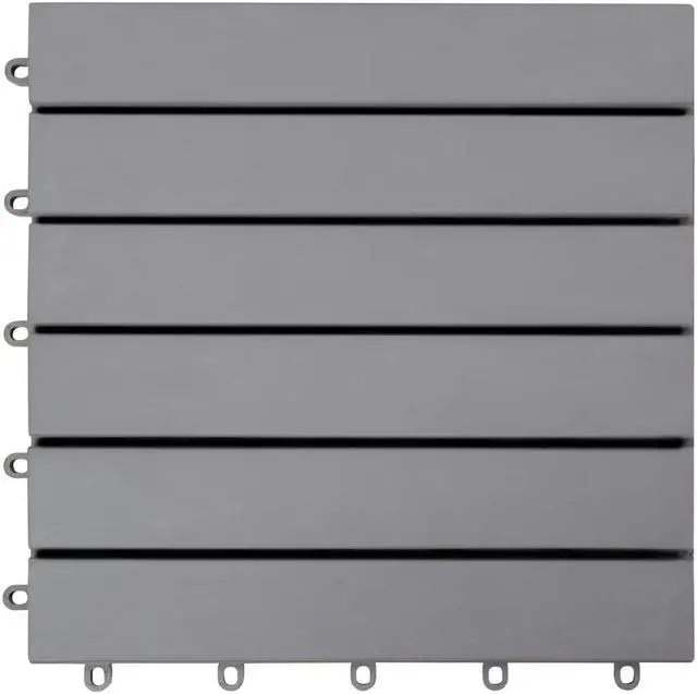 Alt view image 16 of 18 - vidaXL 10 pcs Decking Tiles, 11.8"x11.8", Solid Acacia Wood, Patio Tiles with Non-Slip Surface, Weather Resistant and Durable, Gray