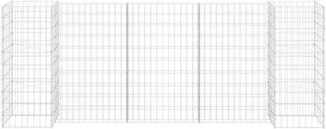Alt view image 9 of 13 - vidaXL H-Shaped Gabion Planter Steel Wire 39.4" Flower Bed Basket Pot Garden