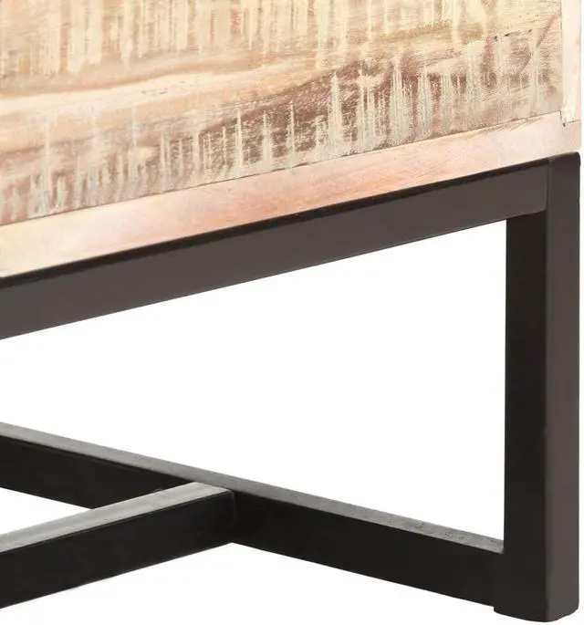 Alt view image 10 of 11 - vidaXL Sideboard Buffet Cabinet Side Table with Drawers White Solid Wood Acacia