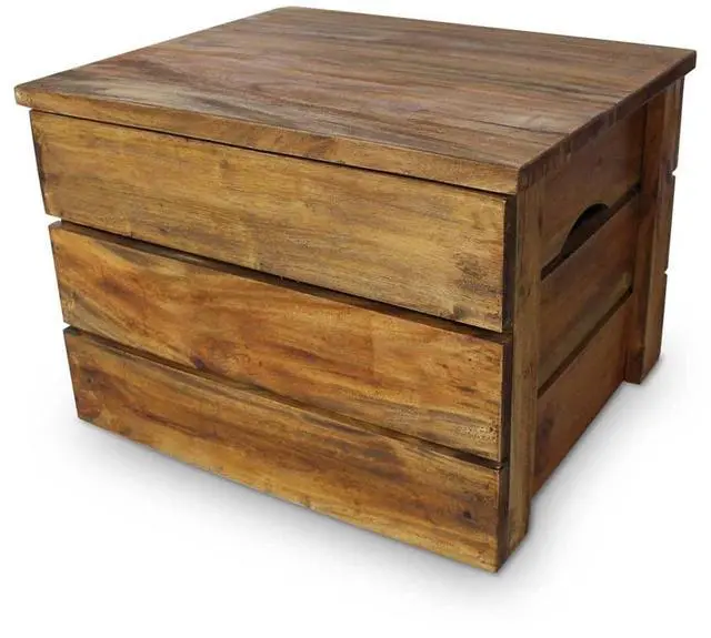 Alt view image 15 of 20 - vidaXL Solid Reclaimed Wood Storage Crate Set 2 Piece Box Trunk Toy Organizer