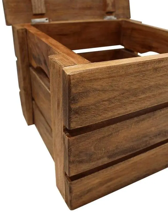 Alt view image 17 of 20 - vidaXL Solid Reclaimed Wood Storage Crate Set 2 Piece Box Trunk Toy Organizer