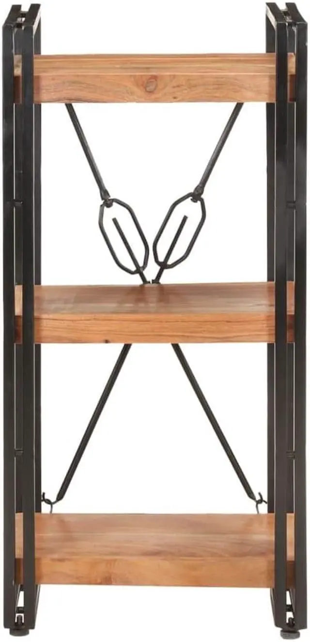 Alt view image 9 of 20 - vidaXL 3-Tier Solid Acacia Wood Bookcase 15.7" Bookshelf Stand Shelf Cabinet