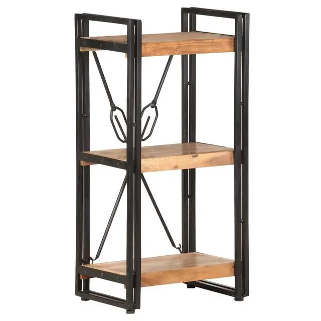 Alt view image 13 of 20 - vidaXL 3-Tier Solid Acacia Wood Bookcase 15.7" Bookshelf Stand Shelf Cabinet