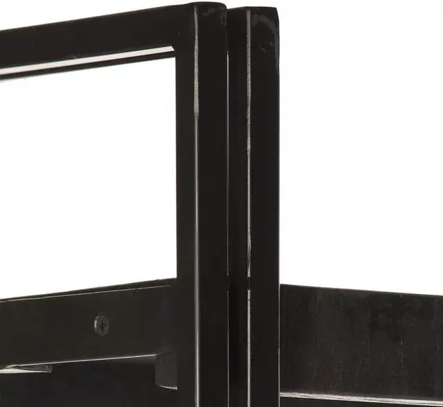 Alt view image 9 of 19 - vidaXL 3-Tier Solid Acacia Wood Bookcase Black 15.7" Bookshelf Stand Cabinet