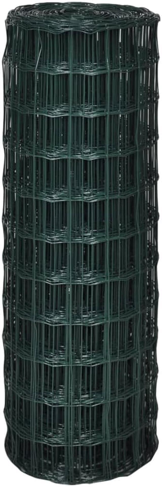 Alt view image 7 of 13 - vidaXL Fence Barrier Fence Metal Fence Wire Mesh Steel 82ft x 3.3ft Green