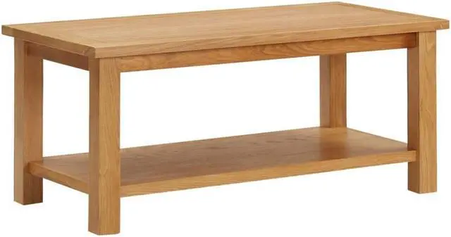 Alt view image 10 of 17 - vidaXL Solid Oak Wood Coffee Table Couch Accent Living Room Side End Storage
