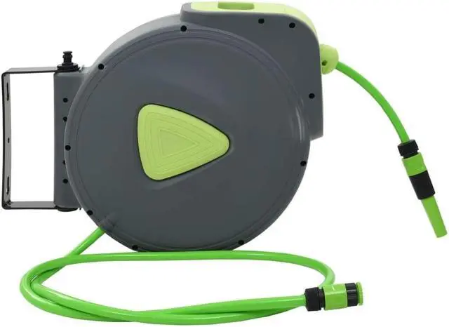 Alt view image 10 of 17 - vidaXL Automatic Retractable Water Hose Reel Wall Mounted 98.4'+6.6'