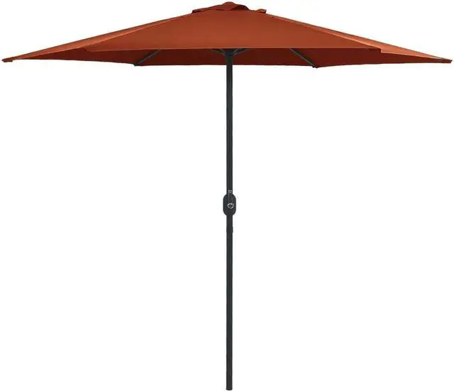 Alt view image 8 of 19 - vidaXL Garden Half Parasol with Pole 180x90 cm Terracotta