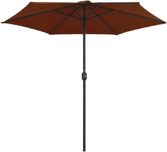 Alt view image 11 of 19 - vidaXL Garden Half Parasol with Pole 180x90 cm Terracotta