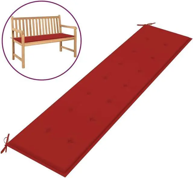 Alt view image 10 of 18 - vidaXL Garden Bench Cushion Red 200x50x4 cm Oxford Fabric
