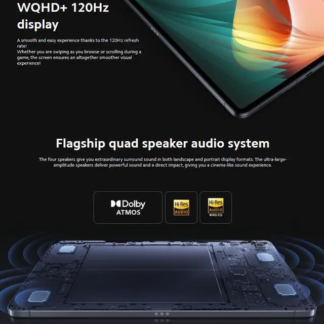 Alt view image 4 of 7 - Xiaomi Mi Pad 5 11.0-inch 2560x1600P LCD Display Tablet 6GB 128GB 8720mAh Battery Android 11-Black