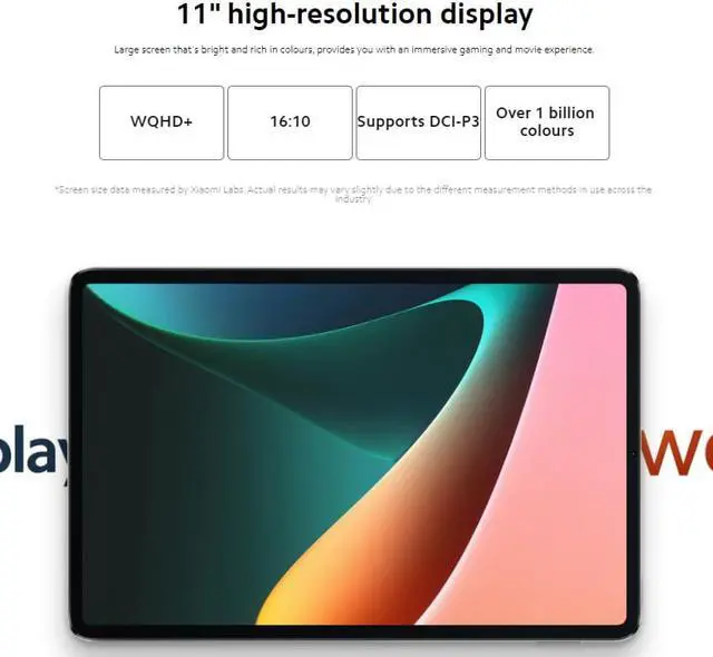 Alt view image 2 of 7 - Xiaomi Mi Pad 5 Pro 11.0-inch 2560x1600P LCD Display Tablet 6GB 256GB 8600mAh Battery Android 11-Black