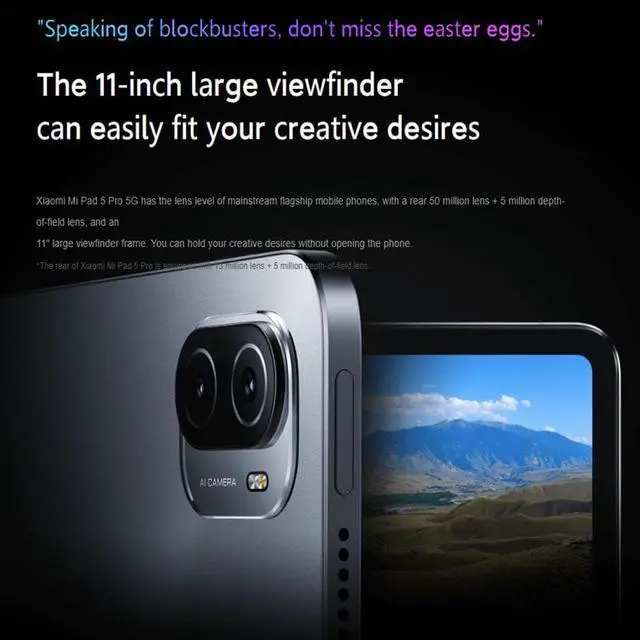 Alt view image 3 of 7 - Xiaomi Mi Pad 5 Pro 11.0-inch 2560x1600P LCD Display Tablet 6GB 256GB 8600mAh Battery Android 11-Black