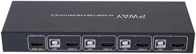 Alt view image 2 of 7 - PWAY PW-SH0401B 4Kx2K@30Hz 3D 1920*1080@60Hz HDMI KVM 4*1 SWITCH usb switch
