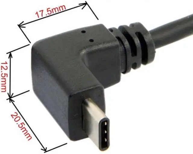 Alt view image 6 of 6 - Jimier USB 3.1 USB-C Up & Down Angled to 90 Degree Down Angled A Male Data Cable for Macbook & Tablet & Phone UC-298-DN
