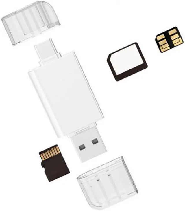 Alt view image 2 of 7 - Jimier USB-C Type C / USB 2.0 to NM Nano Memory Card & TF Micro SD Card Reader for Huawei Cell Phone & Laptop UC-361