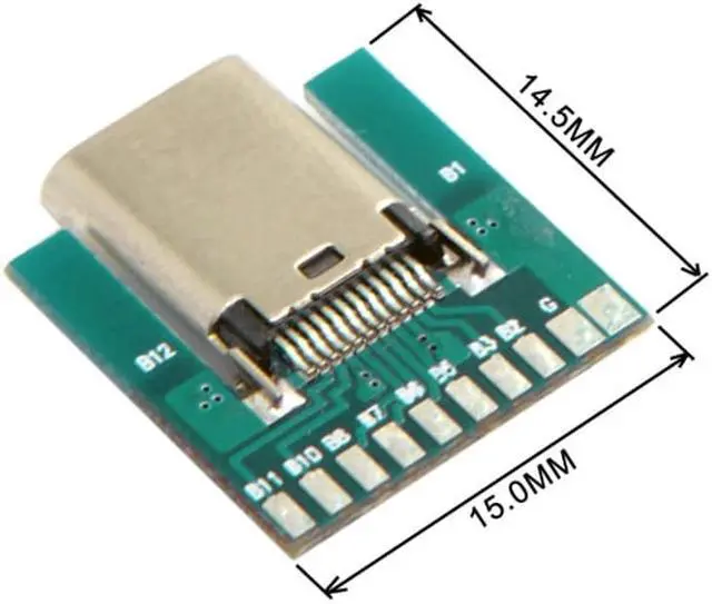 Alt view image 2 of 7 - CY DIY 24pin USB 3.1 Type C Female Socket Connector SMT type with PC Board UC-206