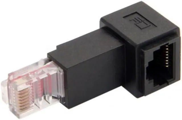 Alt view image 3 of 6 - CY Up Angled 90 Degree 8P8C FTP STP UTP Cat 5e Male to Female Lan Ethernet Network Extension Adapter UT-010-UP