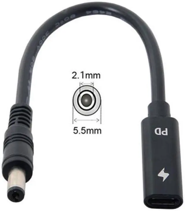 Alt view image 2 of 5 - CY Type C USB-C Female Input to 5.5*2.1mm Cable UC-109-5521MM