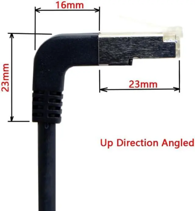 Alt view image 2 of 6 - Jimier Up Angled 90 Degree STP UTP Cat 5e Male to Female Panel Mount Ethernet Network Extension Cable 30cm UT-011-UP-0.3M