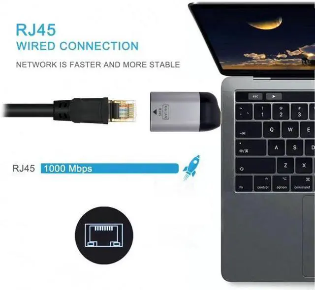 Alt view image 6 of 7 - Cablecc USB-C Type-C USB3.1 to 1000Mbps Gigabit Ethernet Network LAN Adapter for Laptop