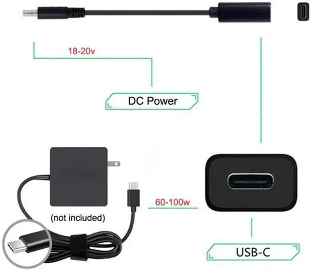 Alt view image 5 of 5 - CY Type C USB-C Female Input to 4.5*3.0mm Cable UC-109-4530HP