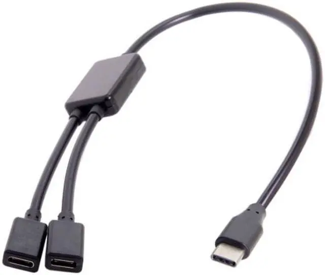 Alt view image 3 of 7 - CY Type-C to Dual Ports USB-C Female Hub Cable For Laptop PC & Mouse & Flash Disk UC-127