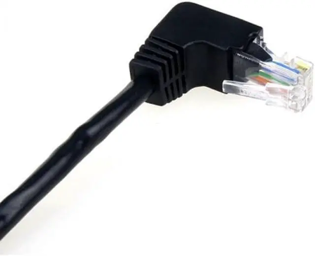 Alt view image 2 of 5 - FVH Down Angled 90 Degree 8P8C FTP STP UTP Cat 5e Male to Female Lan Ethernet Network Extension Cable 50cm UT-003-0.5M