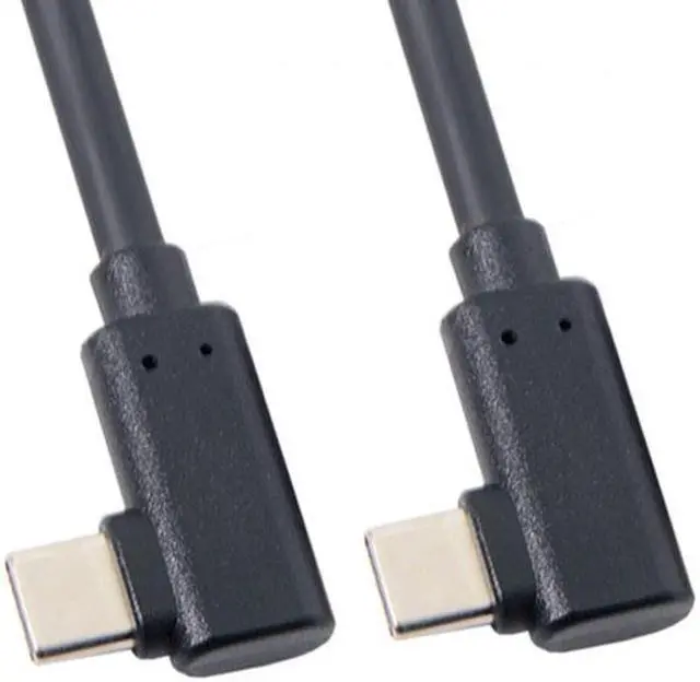 Alt view image 3 of 5 - CY 1.0M USB-C Type-C to Type-C Cable Gen2 10Gbps 65W Dual 90 Degree Left Right Angled Type UC-144-RI-1.0M
