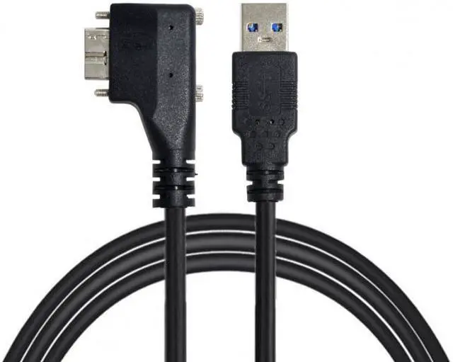Alt view image 3 of 6 - Xiwai 1.2M Dual Screws 90 Degree Right Angled Micro USB Mount to USB3.0 Data Cable for Industrial Camera