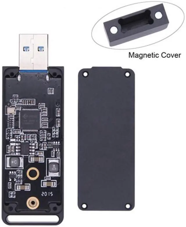 Alt view image 5 of 7 - Jimier USB 3.1 Gen2 10Gbps to NVME PCI-E M-Key Solid State Drive External Enclosure 2230/2242mm U3-047