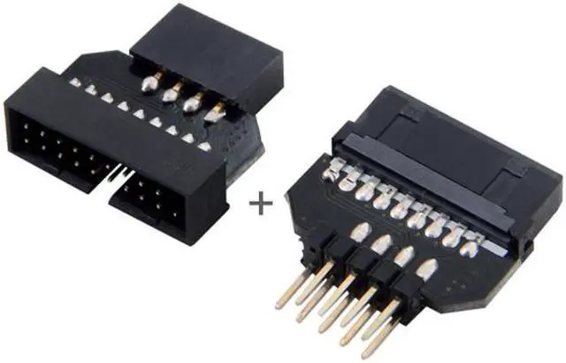 Alt view image 5 of 5 - Jimier 1set Reversible USB 2.0 9Pin Housing to Motherboard USB 3.0 20pin Header Female Adapter U2-026
