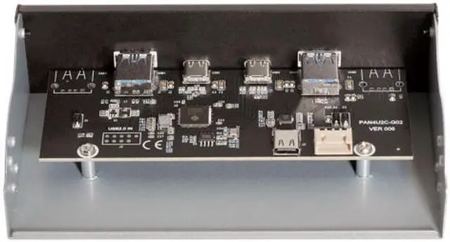 Alt view image 2 of 7 - CY USB-C & USB 3.0 HUB 4 Ports Front Panel to Motherboard 20Pin Connector Cable for 5.25" CD-ROM Bay U3-111