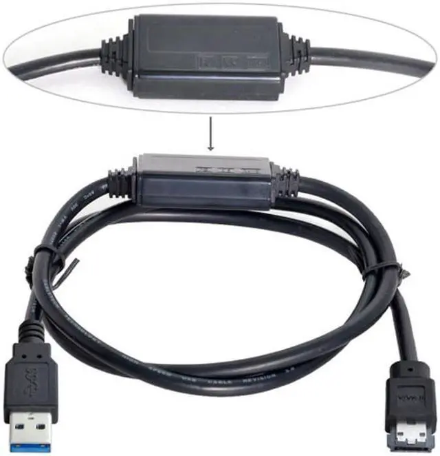 Alt view image 2 of 7 - CY USB 3.0 to Power Over eSATA DC5V Adapter USB2.0 to HDD/SSD/ODD eSATAp Converter