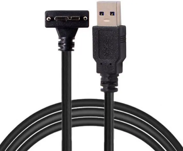 Alt view image 3 of 5 - CY 3.0M  90 Degree Up Angled Micro USB Screw Mount to 3.0 Data Cable for Industrial Camera U3-044-UP-3.0M
