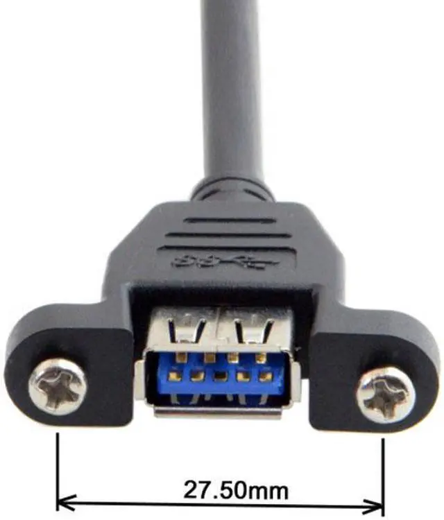 Alt view image 2 of 5 - CY USB 3.0 Single Port A Female Screw Mount Type to Motherboard 20pin Header Cable 25cm U3-384-BK