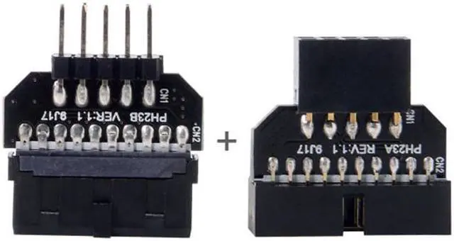 Main image of Jimier 1set Reversible USB 2.0 9Pin Housing to Motherboard USB 3.0 20pin Header Female Adapter U2-026