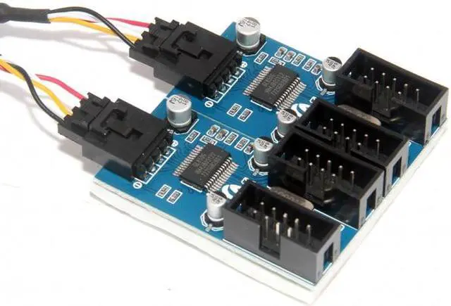 Alt view image 7 of 7 - CY 9pin USB 2.0 Header 1 to 2 / 4 Female Extension Cable HUB Connector Adapter Port Multilier U2-004