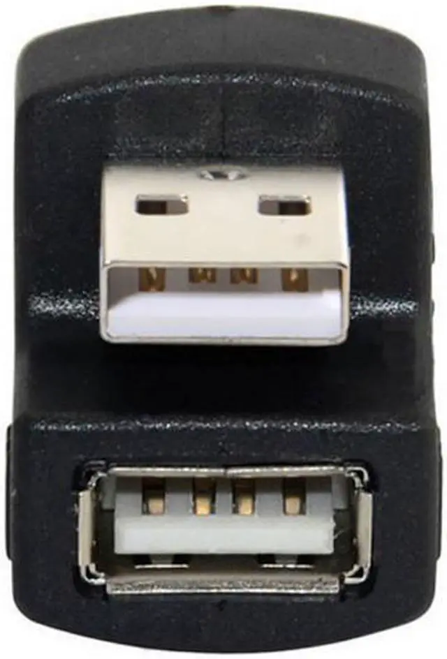 Alt view image 3 of 6 - CY Down Angled USB 2.0 Adapter A Male to Female Extension 90 180 360 Degree Black U2-099-DN