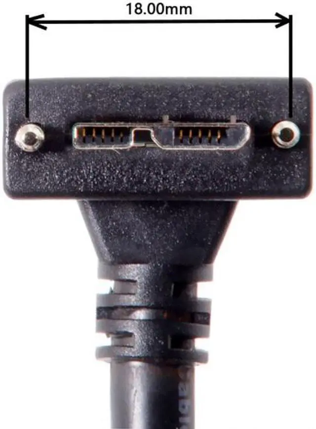 Alt view image 4 of 7 - CY 3.0M 90 Degree Down Angled Micro USB Screw Mount to 3.0 Data Cable for Industrial Camera U3-044-DN-3.0M