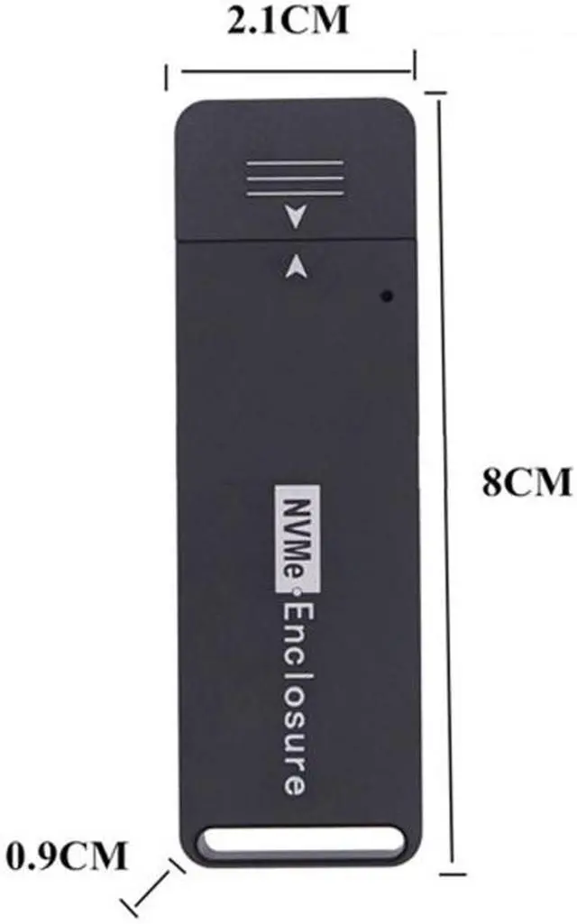 Alt view image 6 of 7 - Jimier USB 3.1 Gen2 10Gbps to NVME PCI-E M-Key Solid State Drive External Enclosure 2230/2242mm U3-047